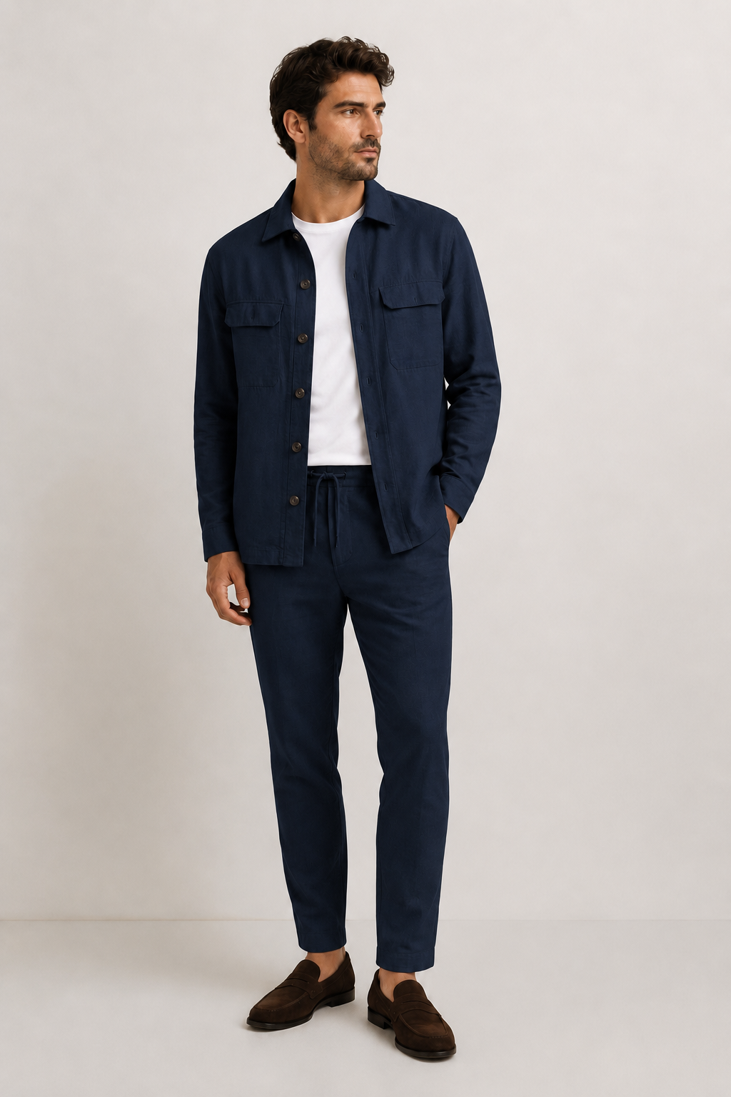Digel, Modern-fit Cotton-Linen Blend Pants