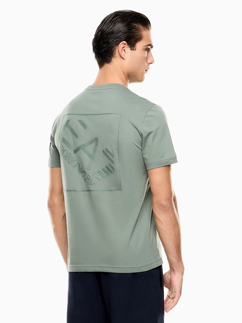 Emporio Armani, Train Logo Series Cotton Light Green T-shirt