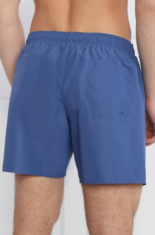 EA7, Blue With Silver Brand Name SwimShort