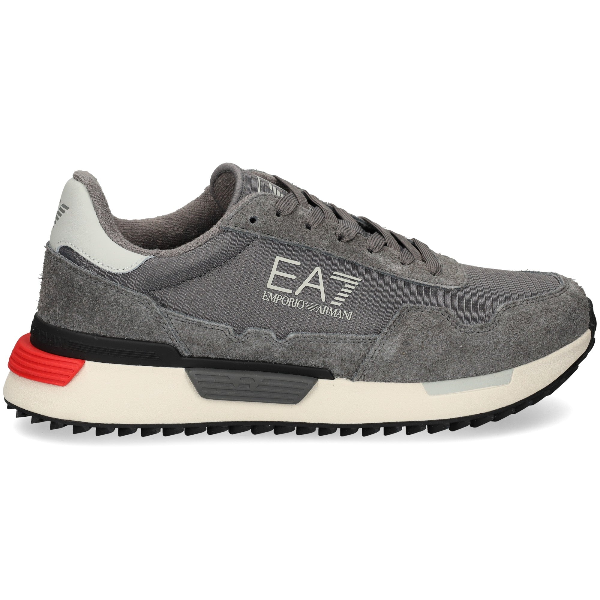 Emporio Armani, Fabric Sneaker With Suede Inserts Vintage Running-Grey