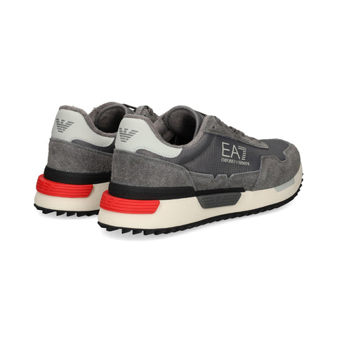 Emporio Armani, Fabric Sneaker With Suede Inserts Vintage Running-Grey