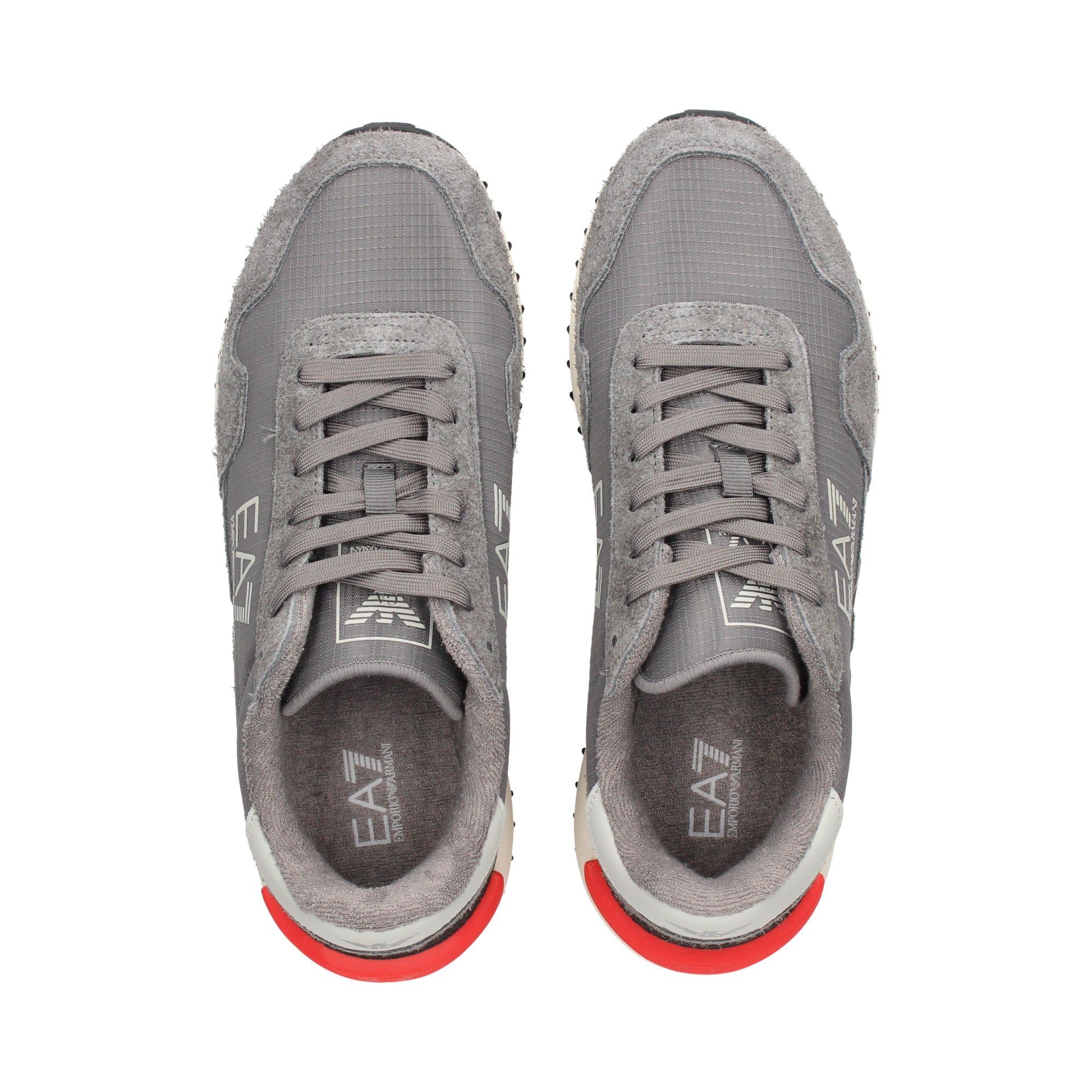 Emporio Armani, Fabric Sneaker With Suede Inserts Vintage Running-Grey