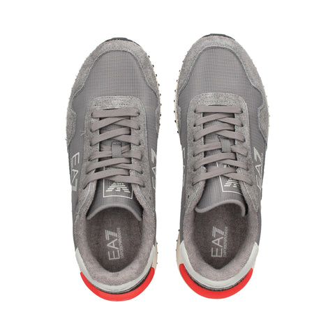 Emporio Armani, Fabric Sneaker With Suede Inserts Vintage Running-Grey