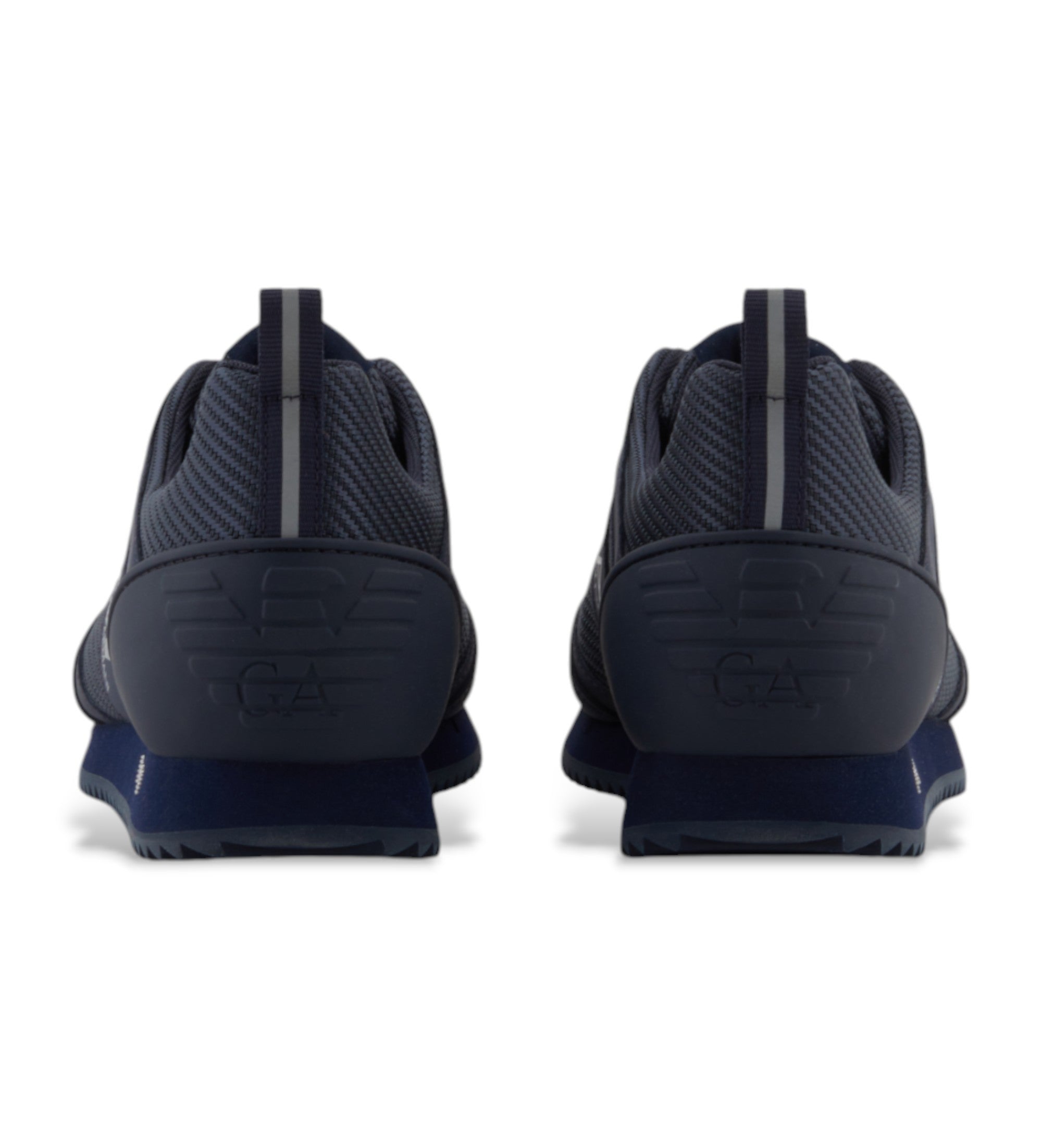 Emporio Armani, EA7 Navy & Silver Carbon Mesh Unisex Sneakers