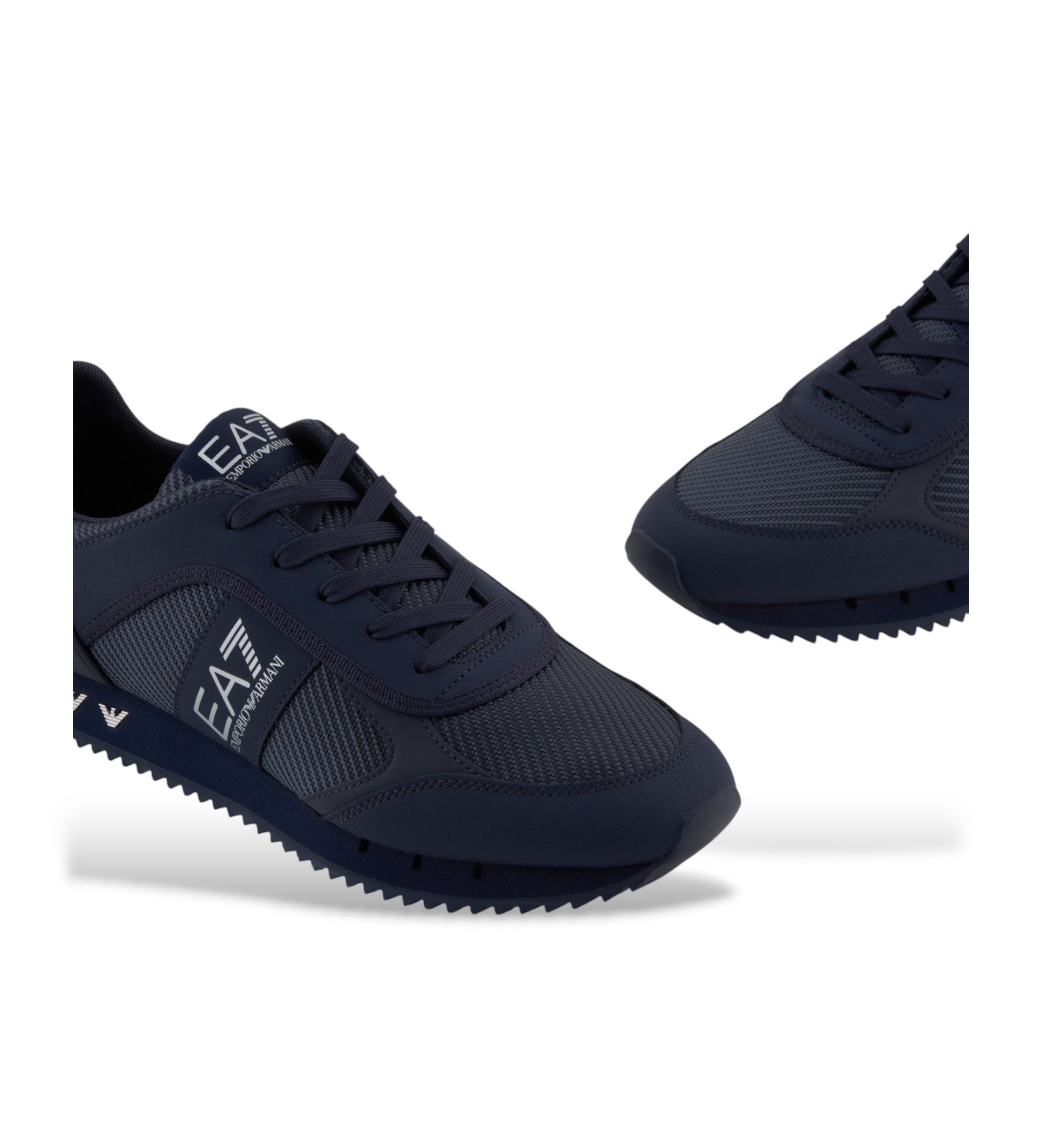 Emporio Armani, EA7 Navy & Silver Carbon Mesh Unisex Sneakers
