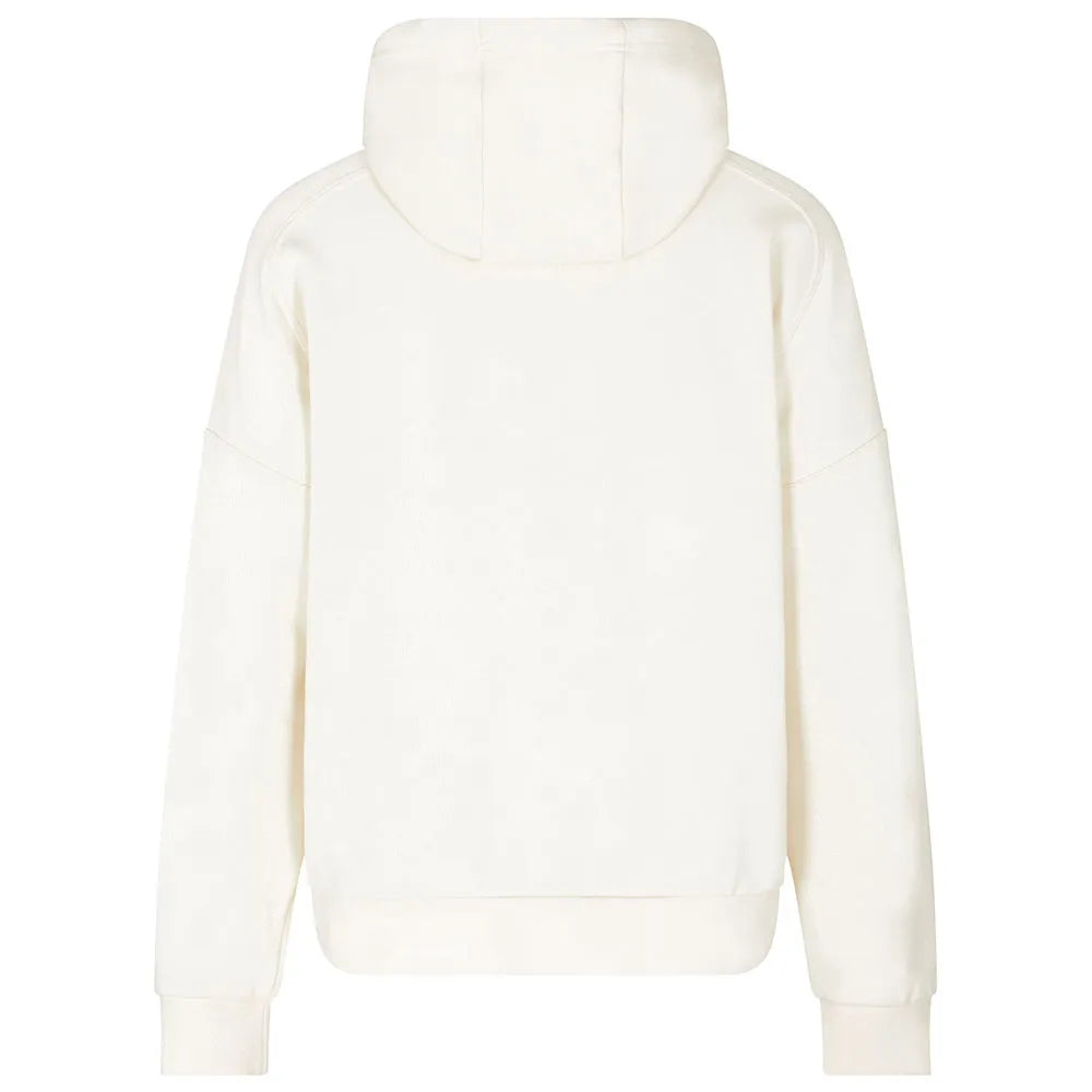 Emporio Armani, Visibility Cotton Hooded Off White Sweatshirt