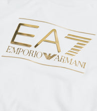 Load image into Gallery viewer, EA7,White Cotton Gold Logo Print T-Shirt
