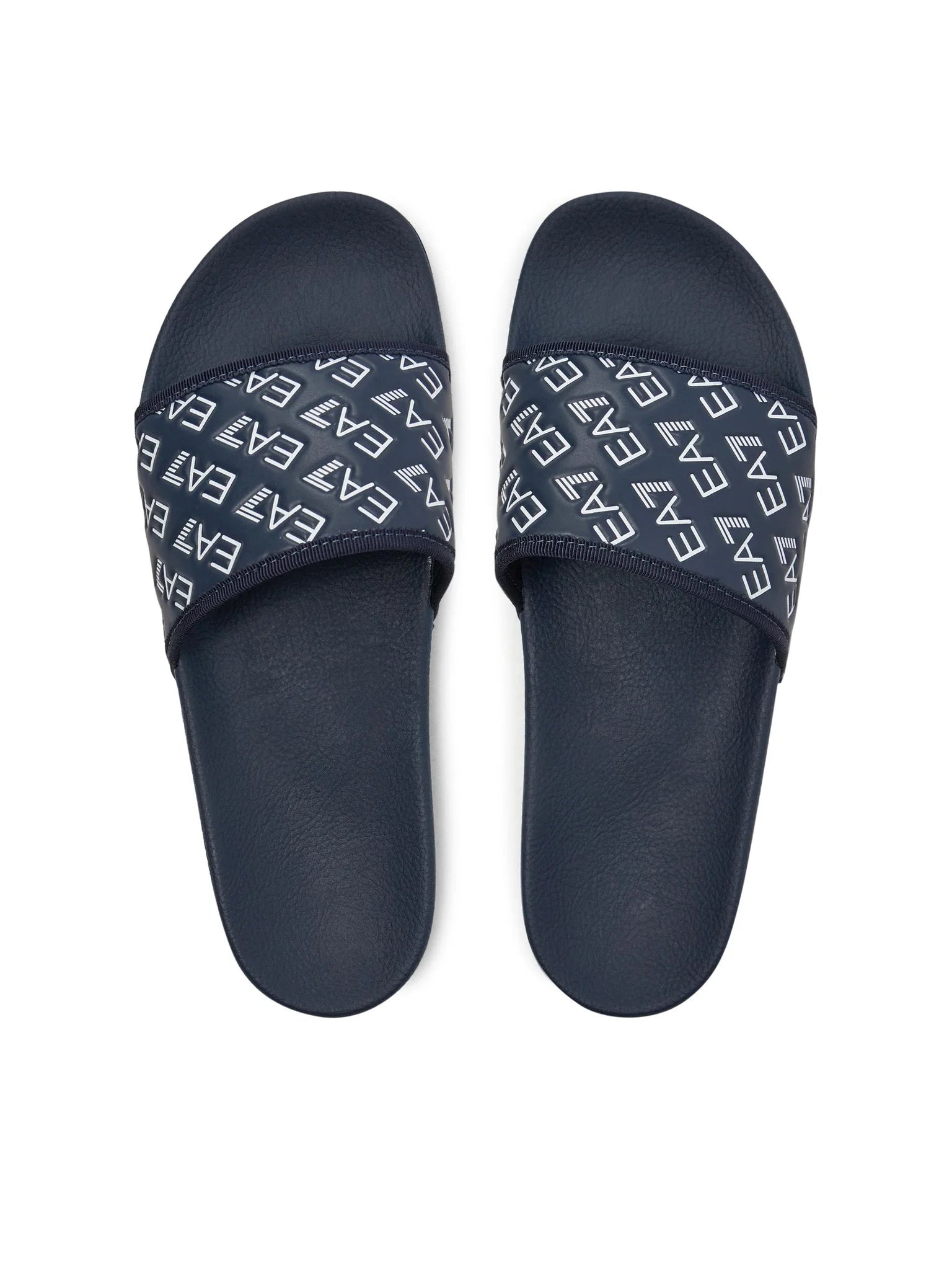 EA7, Navy Monogram-Printed Logo Slides