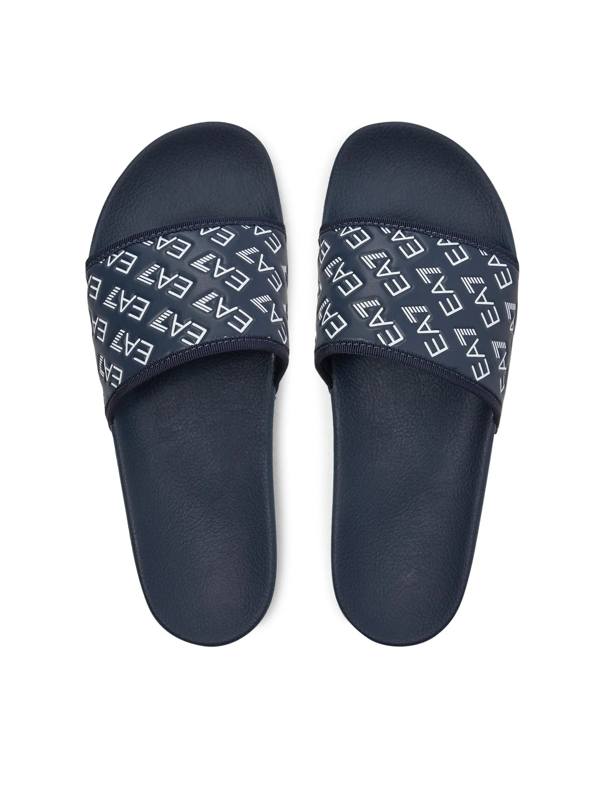 EA7, Navy Monogram-Printed Logo Slides