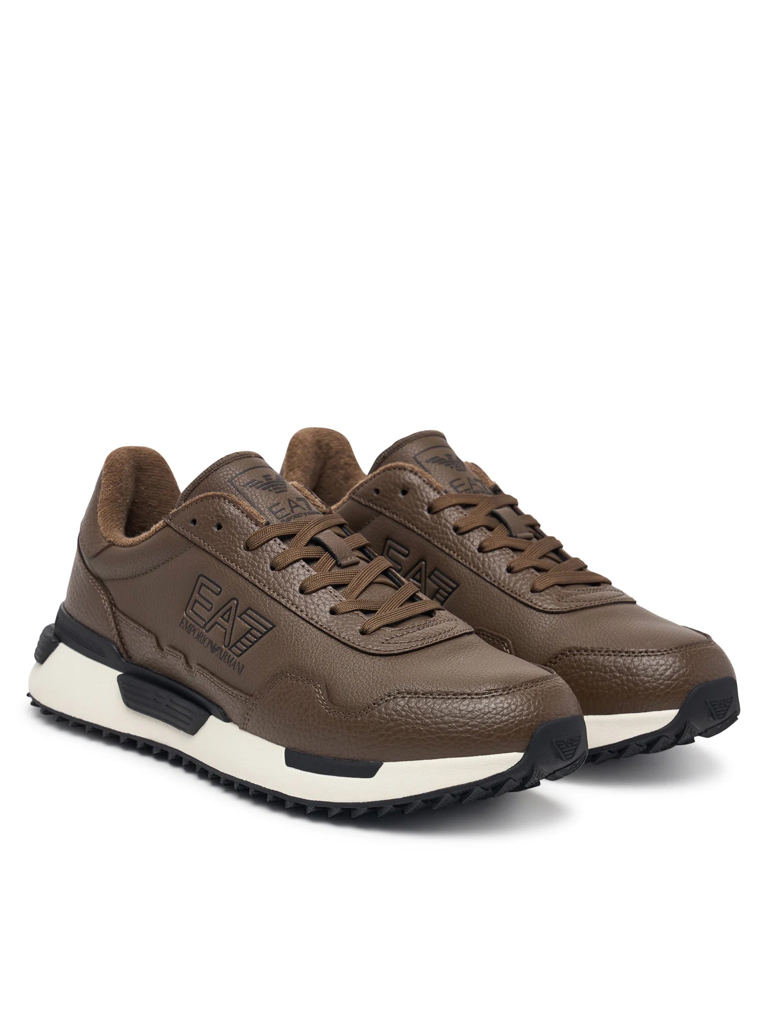 Emporio Armani, Teak & White Vintage Running Sneakers
