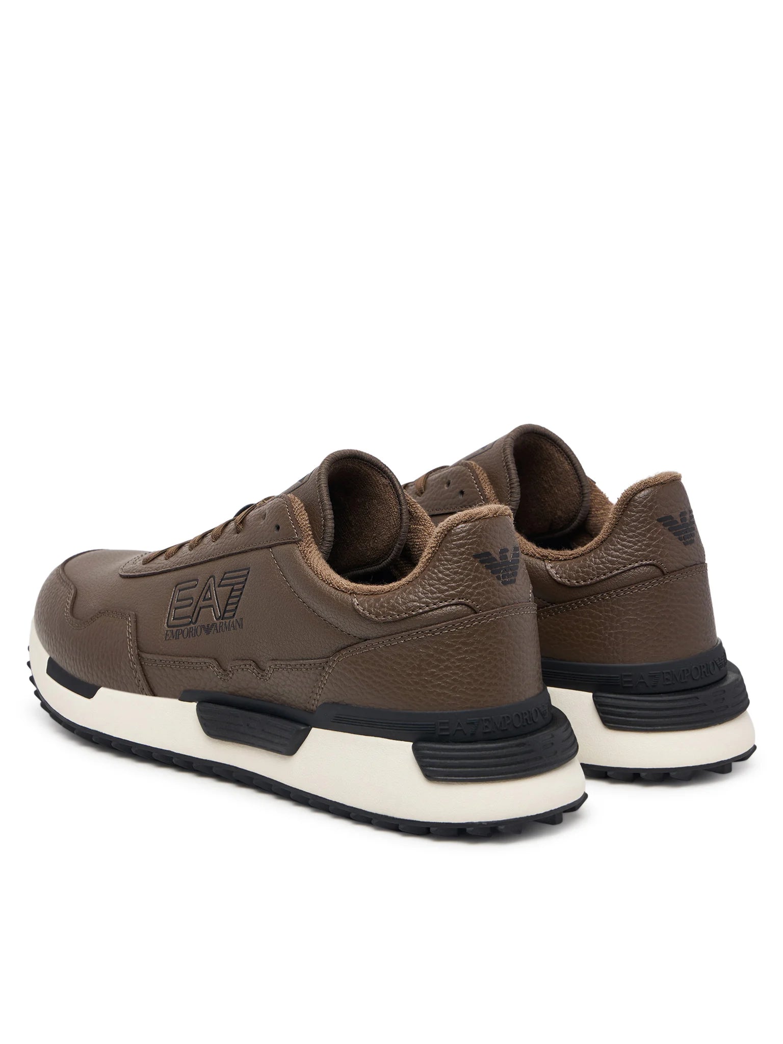 Emporio Armani, Teak & White Vintage Running Sneakers