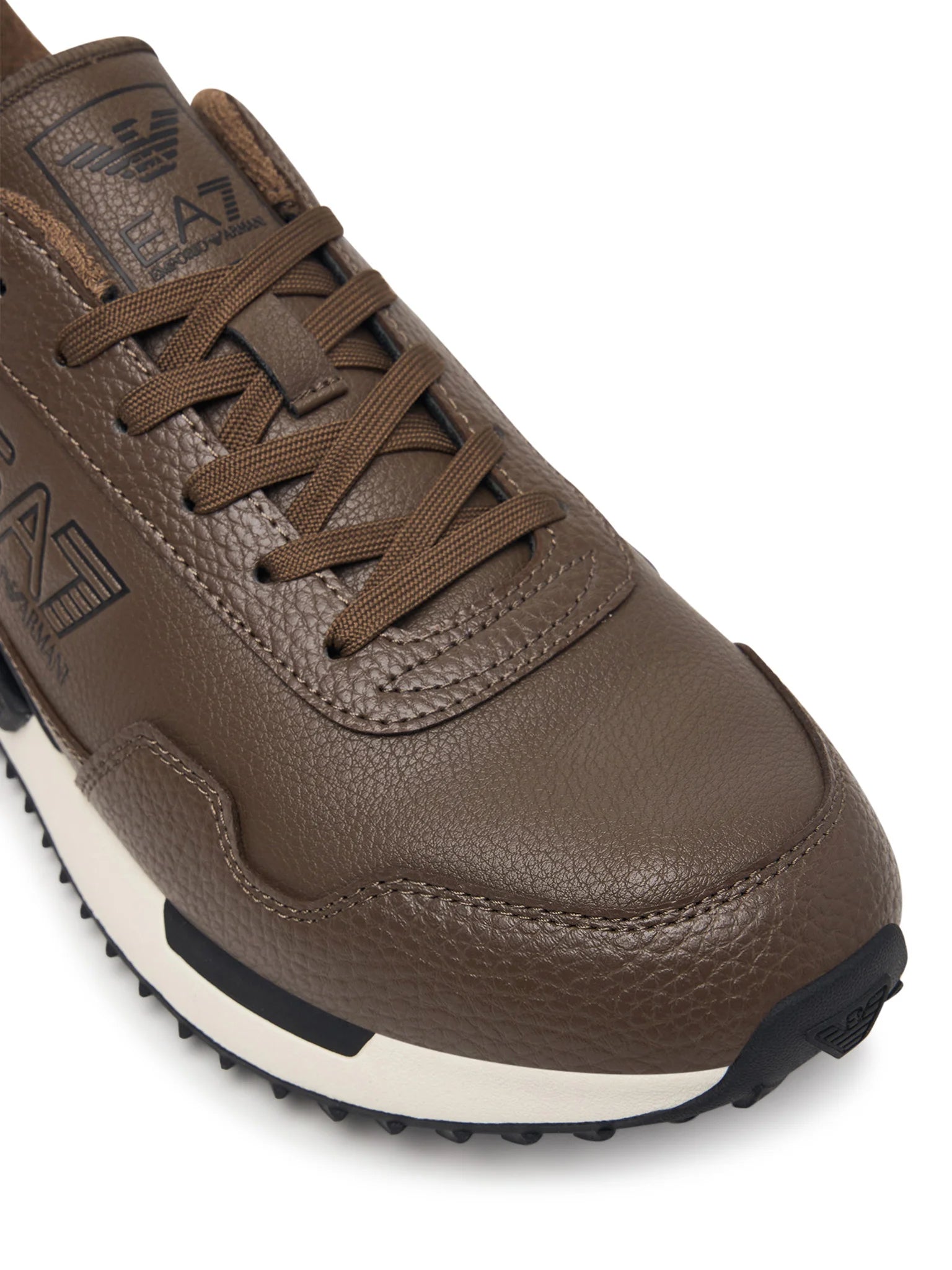 Emporio Armani, Teak & White Vintage Running Sneakers