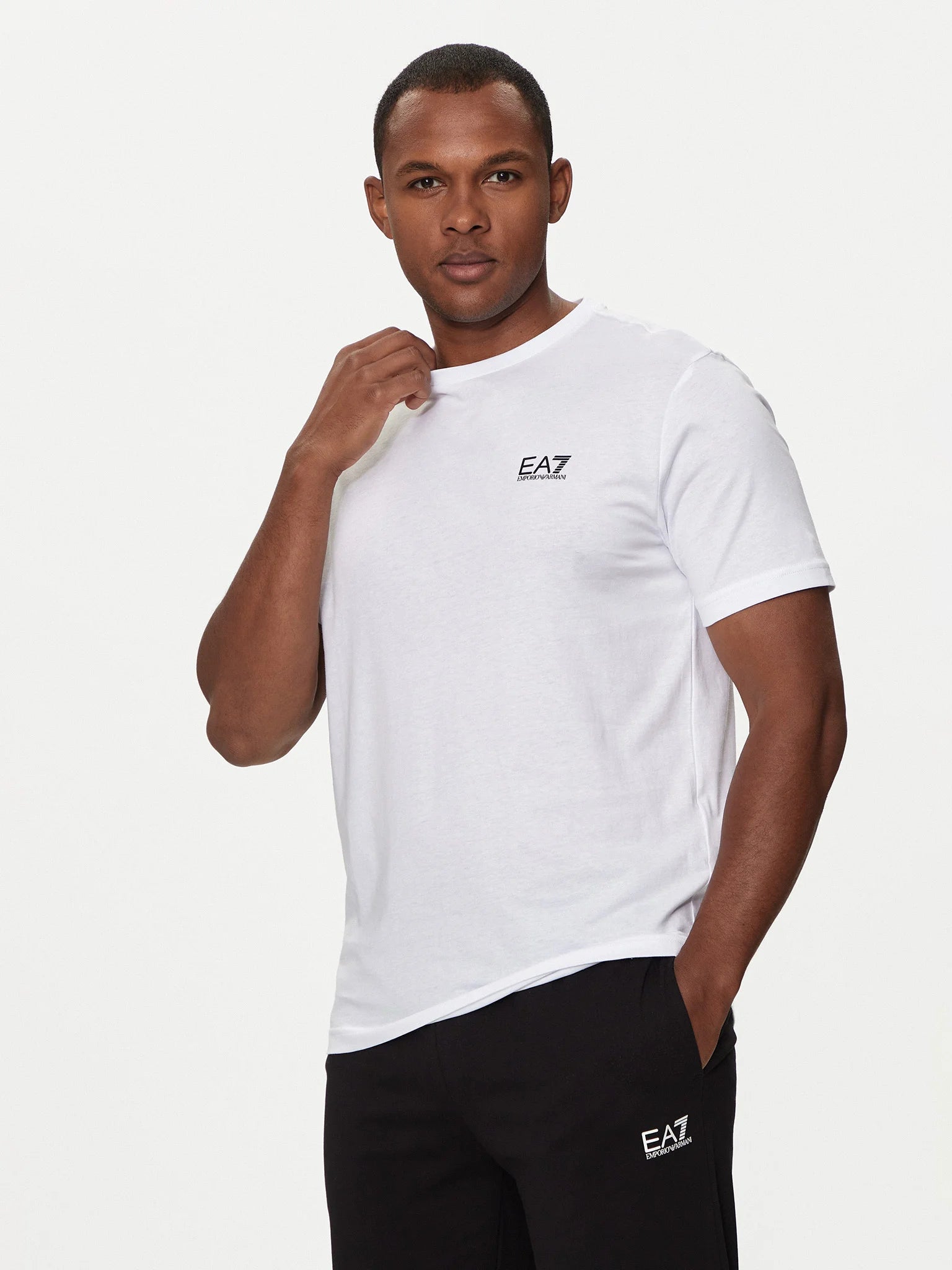 Emporio Armani, Pima cotton Core Identity  White T-Shirt