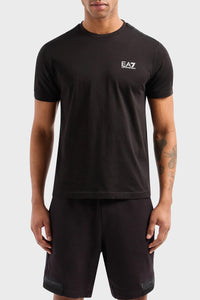EA7, Detailed Sleeves Black T-Shirt