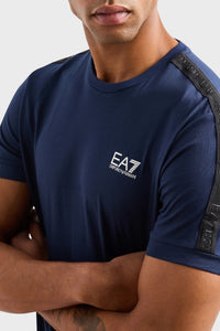 EA7, Detailed Sleeves Navy T-Shirt