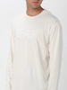 Emporio Armani, Visibility Long-Sleeved Off White T-shirt in Cotton Stretch Jersey