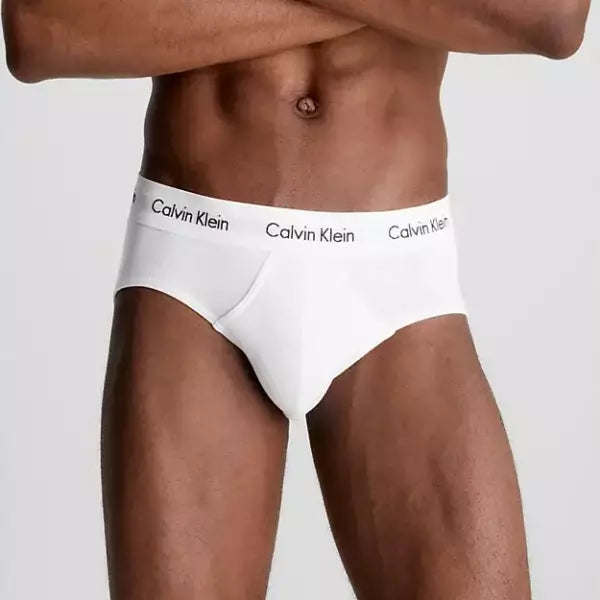 Calvin Klein, Cotton Stretch 3 Pack Hip Briefs White