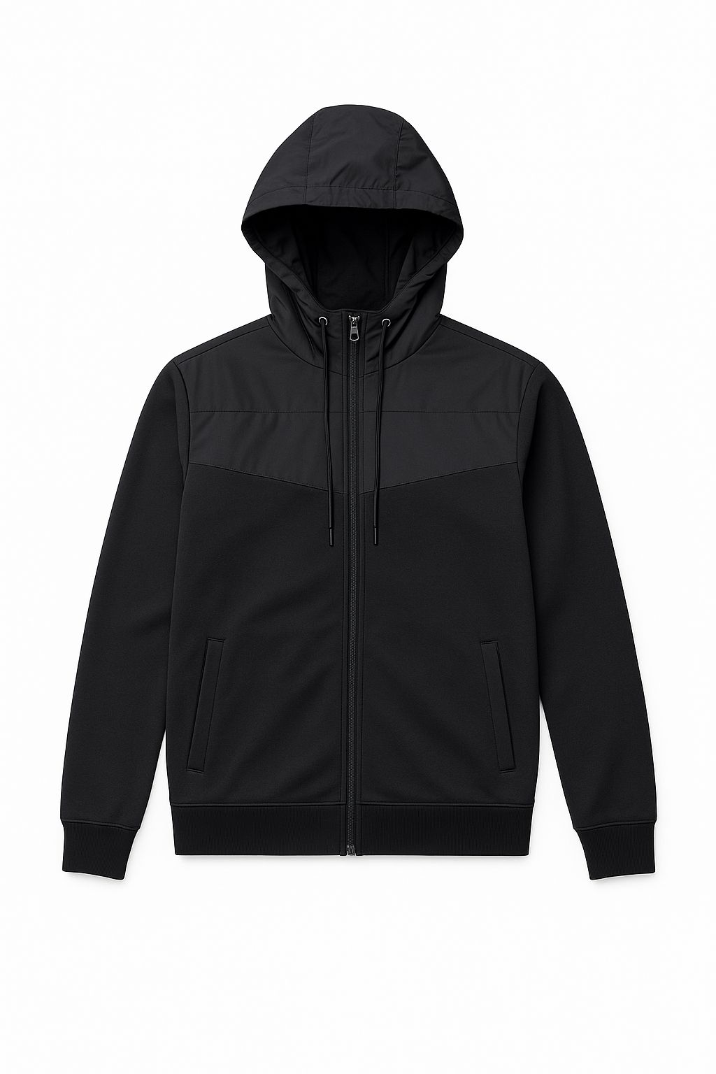 Digel, Black Tech-Fabric Zip Hoodie