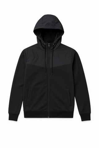 Digel, Black Tech-Fabric Zip Hoodie