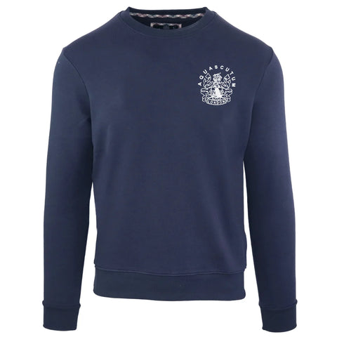 Aquascutum, Aldis Chest Logo Navy Sweatshirt
