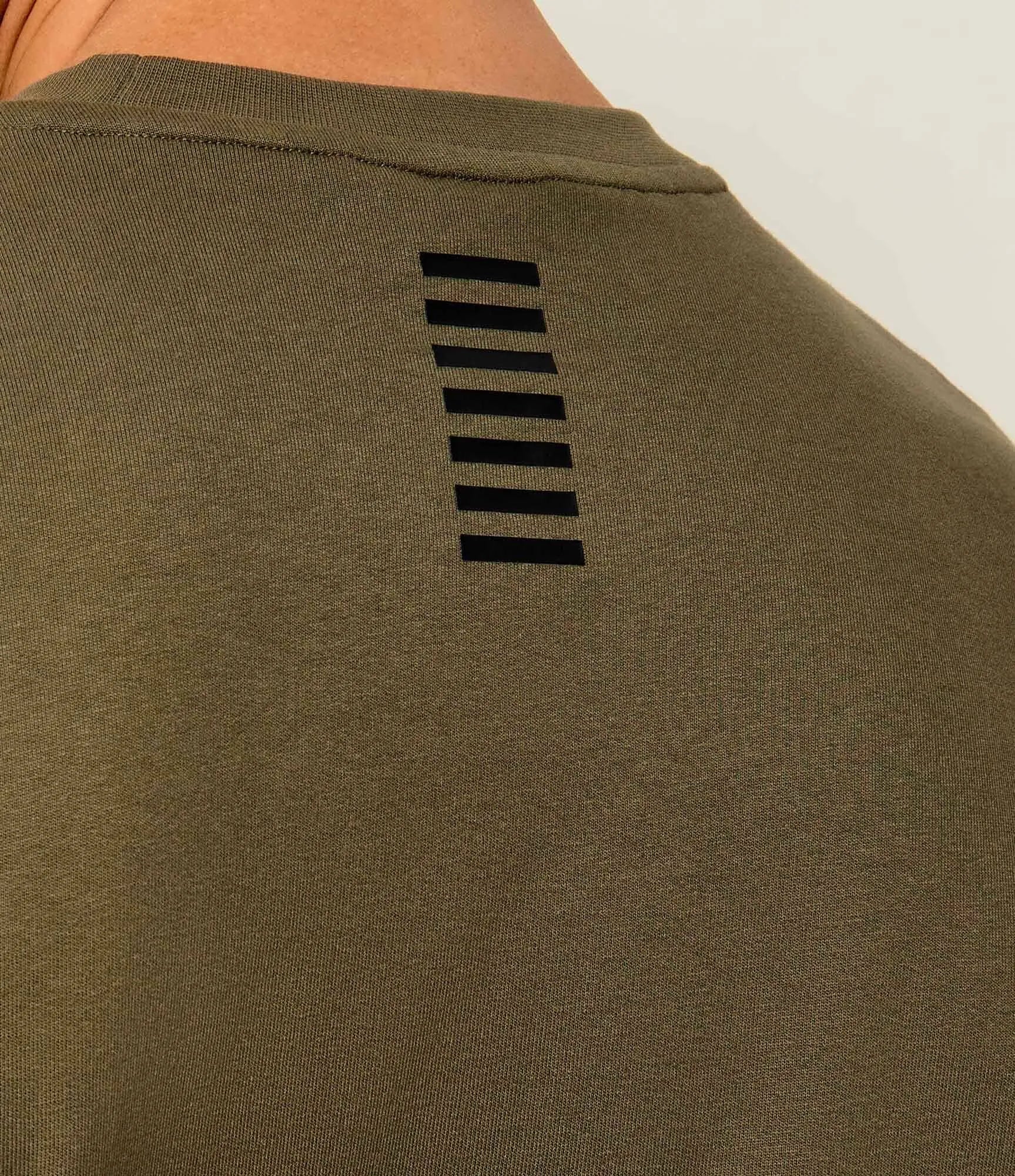 Emporio Armani, Long sleeve  Olive Sweatshirt In Cotton With Logo Core Identity