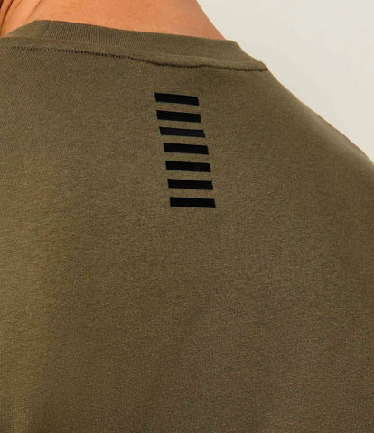 Emporio Armani, Long sleeve  Olive Sweatshirt In Cotton With Logo Core Identity