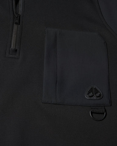 Moose Knuckles, Dalon Quarter-Zip Black Sweatshirt