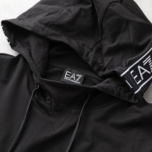EA7,Black Logo Jumper With Hood