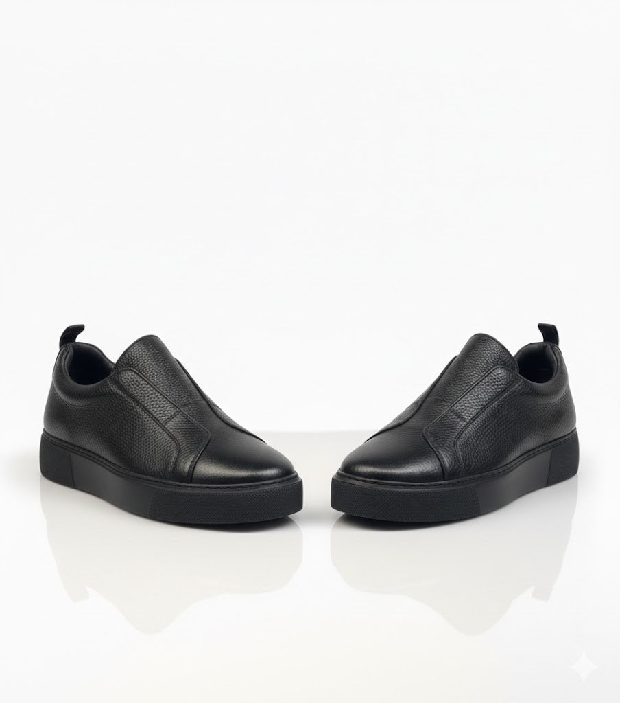 Pedro, Modern Leather Slip-On – Black