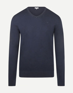 McGregor,  V-Neck Cotton/Merino Navy Sweater