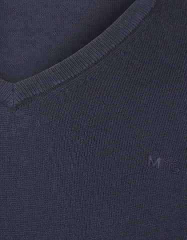 McGregor,  V-Neck Cotton/Merino Navy Sweater