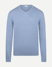 Load image into Gallery viewer, McGregor,  V-Neck Cotton/Merino Blue Sweater
