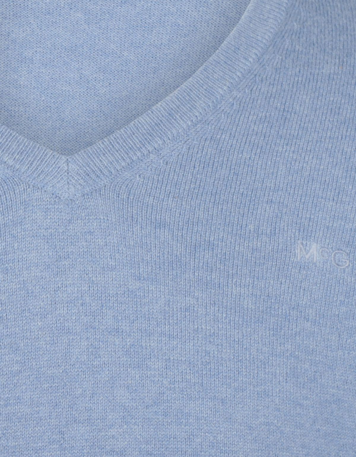 McGregor,  V-Neck Cotton/Merino Blue Sweater