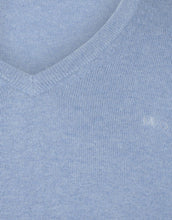 Load image into Gallery viewer, McGregor,  V-Neck Cotton/Merino Blue Sweater
