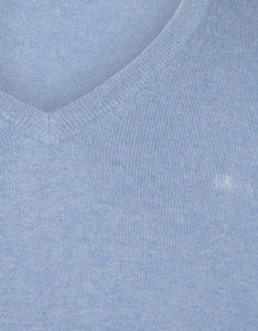 McGregor,  V-Neck Cotton/Merino Blue Sweater