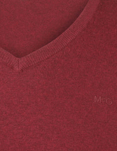 McGregor,  V-Neck Cotton/Merino Bordeaux Sweater