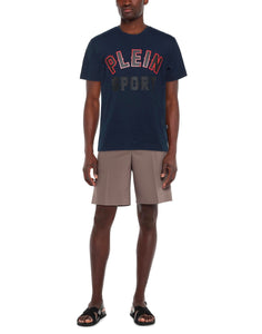Plein Sport, Navy T-Shirt With Red Logo Name