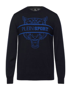 Plein Sport, Merino Stylish Sweater Navy Blue