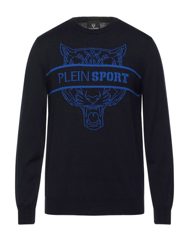 Plein Sport, Merino Stylish Sweater Navy Blue