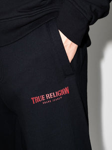 True Religion, Black Logo Print Sweatpants