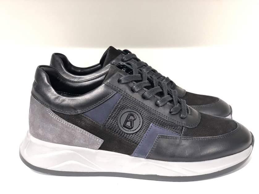 Bogner, Black-Grey Shoes With A Touch Of Navy