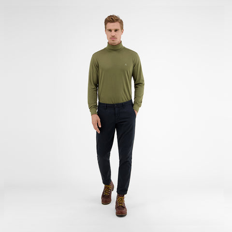 Lerros, Navy Micro structured Slim-Fitting Chinos