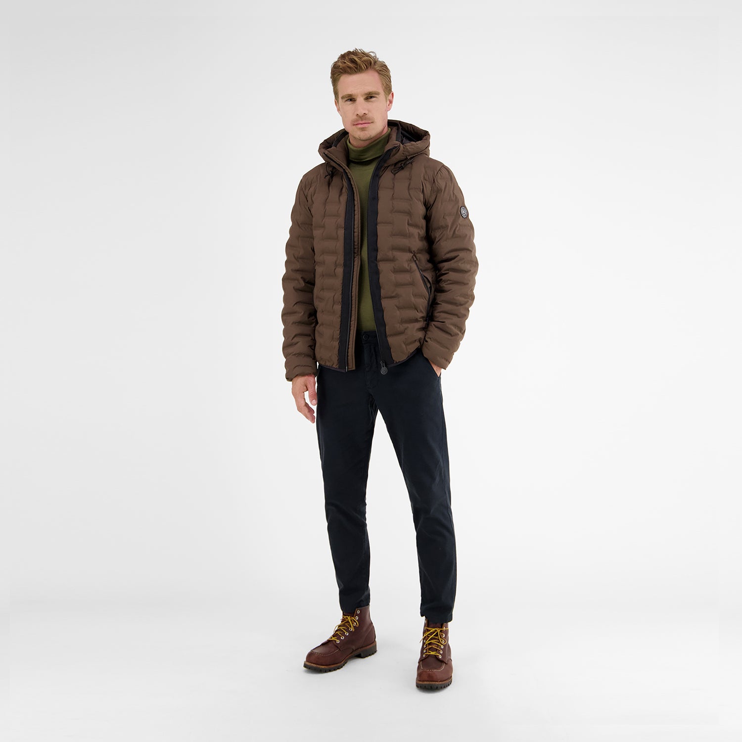 Lerros, Navy Micro structured Slim-Fitting Chinos