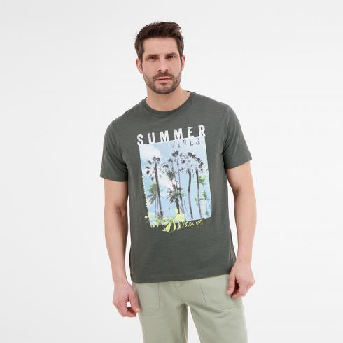 Lerros, Olive Classic T-shirt With Summery Print – Naboulsi Distinction | T-Shirts