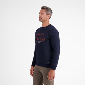 Lerros, Navy French Terry Sweatshirt With Chest Print