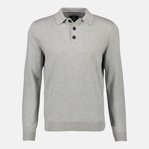 Longsleeves – Flat-knit Naboulsi Poloshirt Grey With Lerros, Distinction