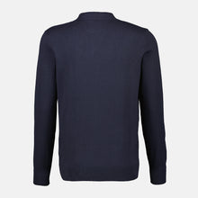 Load image into Gallery viewer, Lerros, Navy Flat-knit Poloshirt With Longsleeves
