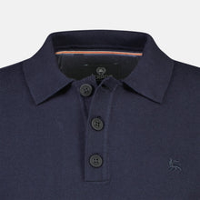 Load image into Gallery viewer, Lerros, Navy Flat-knit Poloshirt With Longsleeves
