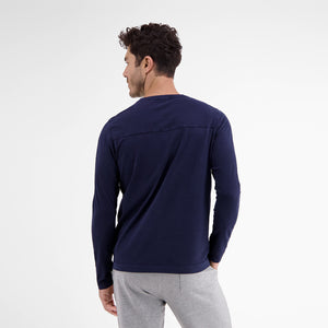 Lerros, Long-sleeve, Navy Plain-Colored T-Shirt