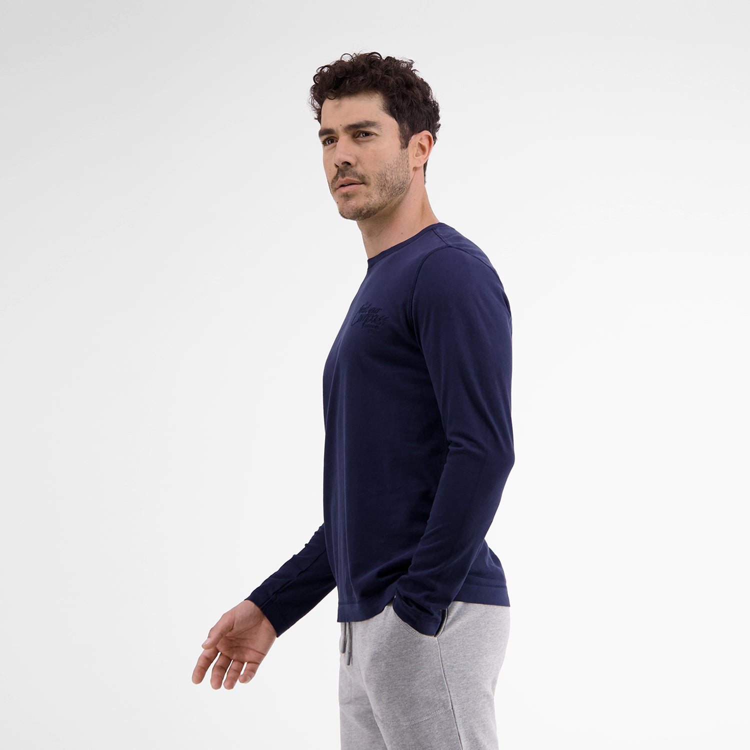 Lerros, Long-sleeve, Navy Plain-Colored T-Shirt – Naboulsi Distinction
